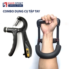 Combo Dụng Cụ Tập Cơ Tay Kuno Sport Kìm Bóp Tay Chữ R Tùy Chỉnh Lực 60KG Có Bộ Đếm Số Và Chữ U Cao Cấp