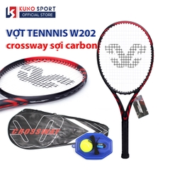 Vợt Tennis CROSSWAY W202 Sợi Carbon Cao Cấp Tặng Kèm Bộ Đế Và Bóng Tập Luyện