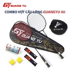 Combo 2 Cây Vợt Cầu Lông Guangyu 4U Carbon Công Thủ Toàn Diện 82G Siêu Nhẹ Lưới Căng Sẵn 9,5KG. MÃ SP V01